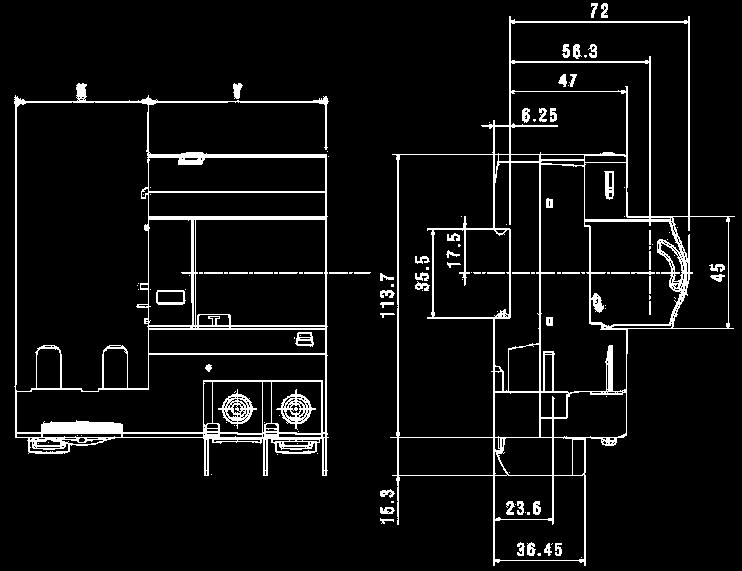 1. DESCRIZIONE :. Moduli differenziali per interruttori Btdin 125A, 1,5 moduli per polo, potere di interruzione 16kA, 25kA o 50kA.