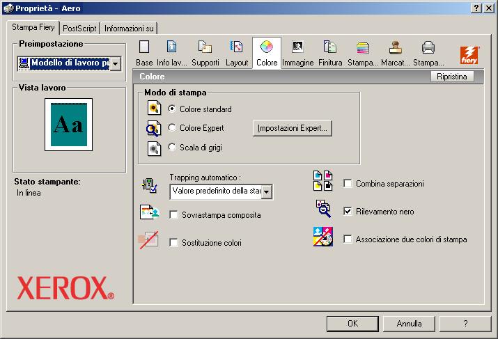 OPZIONI DI STAMPA COLORWISE 101 Usare la procedura seguente per impostare le opzioni per il colore sui computer Windows.