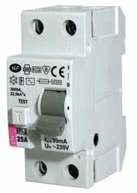 INTERRUTTORI DIFFERENZIALI PURI SERIE EFI 2 / CLASSE A E AC TIPO ISTANTANEO RESIDUAL CURRENT CIRCUIT BREAKERS EFI 2 SERIES / CLASS A AND AC INSTANTANEOUS TYPE Norme Standards: IEC EN 61008 2 POLI (2