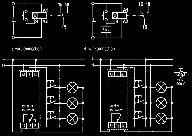 voltage 230V AC Indicazione alimentazione / Supply indication LED verde / Green LED Modalità regolazione tempi / Time setting Potenziometro / Potentiometer Uscita / Output Senza contatti (triac) /