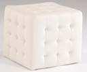 POUF CESTER Puof in pelle bianco,