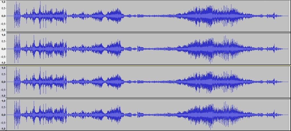 4.3.1 EXP_1 - FLAC VS WAV Inizio il mio esperimento con l'analisi della prima parte del brano, una