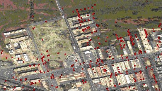 Figura 40: Disposizione dei PS non consistente con il layer usato come supporto cartografico.