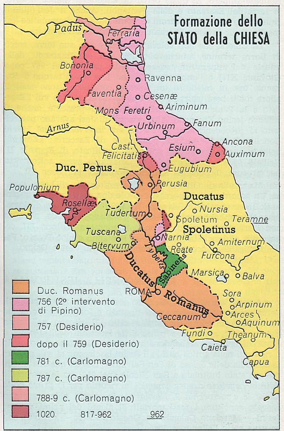 Lo Stato della Chiesa Durò 11 secoli e diede inizio al potere temporale dei papi.