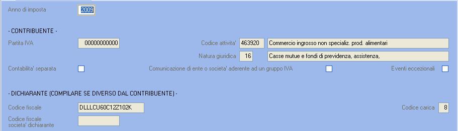 la o le sezioni desiderate utilizzando il bottone "+".