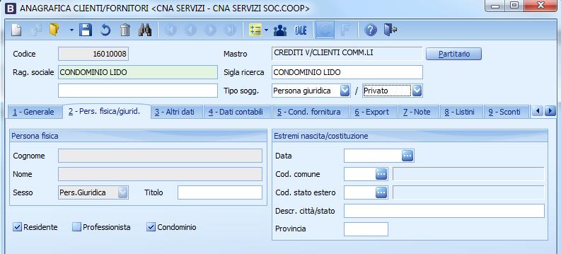 CLIENTE ESTERO: Devono essere compilati Stato Estero e Tipo Soggetto Iva (Intra Cee, Extra Cee o RSM), deve essere indicata la partita Iva estera