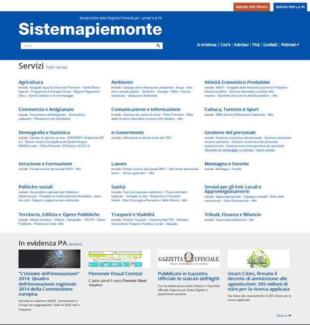 Il servizio è pubblicato sul portale SistemaPiemonte all'indirizzo: www.sistemapiemonte.