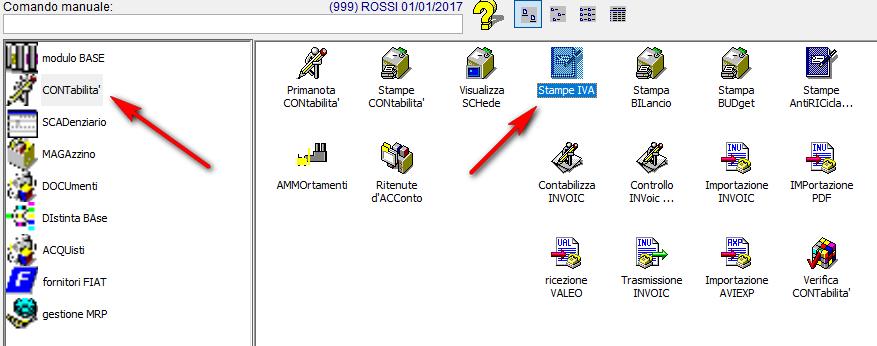 Procedure interessate dall'aggiornamento : Stampe Iva (SIVA) La funzionalità è stata aggiunta nel modulo contabilità alla voce Stampe Iva il modulo si