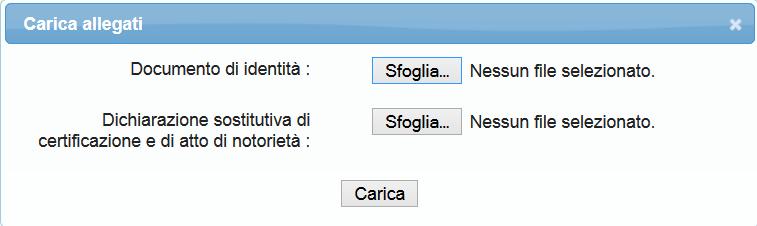 e firmata. Cliccando su Carica i file selezionati vengono salvati.