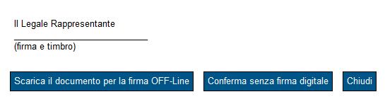 b. Firma autografa e consegna manuale Nel caso in cui non si disponga di Firma Digitale, dopo aver cliccato sul pulsante Visualizza e firma documento, si dovrà scegliere l opzione Conferma senza