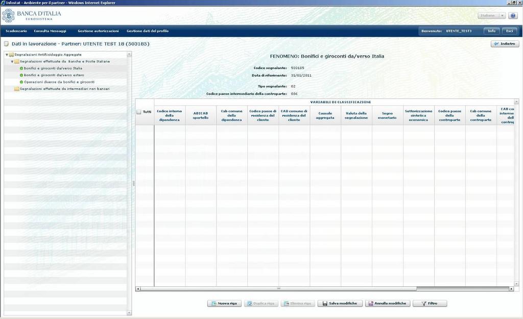 8.1.2.1. Ambiente di lavrazine La richiesta di Edit del Data Entry, sia ttale che parziale, attiva un pannell cmpst da due sezini: nella sezine di sinistra sn indicati i fenmeni ggett della