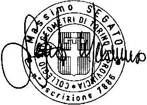 Allegato n 7 Dichiarazione di corrispondenza Il sottoscritto Geom. SEGATO Massimo, iscritto al Collegio dei Geometri di Torino e Provincia al n.