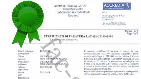 Accreditamento sistema qualità, tarature presso laboratorio accreditato, verifiche interne, modulistica interna, conservazione documentazione amministrativa, campioni e provini All'atto dell'istanza