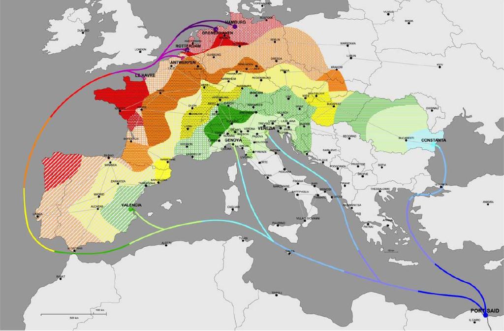 Comparazione delle emissioni sulle rotte da e per Suez Classe di emissione CO2 kg/teu Emissioni CO2 marittime