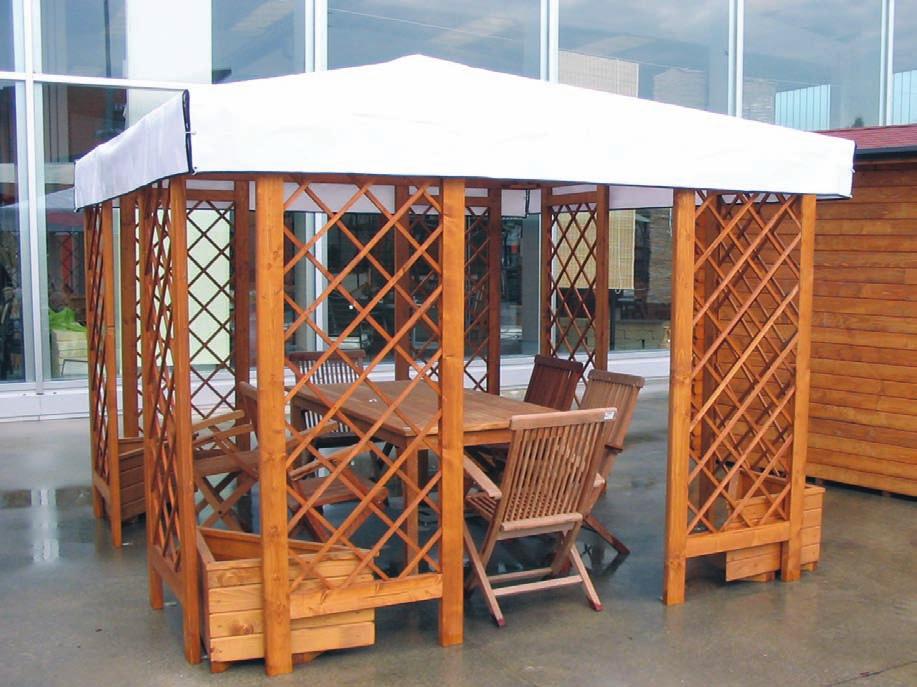 GAZEBO PVC GAZEBO CON COPERTURA IN PVC PESANTE Misura L x L - Cm.