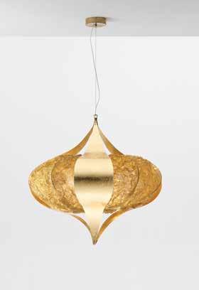 amon acciaio decorato oro / argento decorated steel gold / silver Lampada a sospensione disponibile in due misure, diametro da 90 cm e da 60 cm.