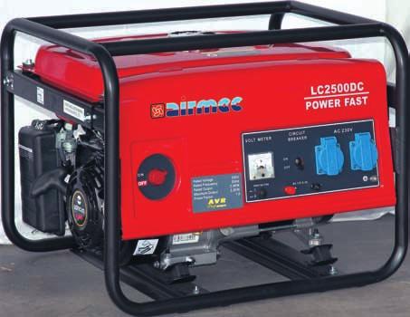 LC 2500 DC Power Avviamento Start system Cilindrata Displacement Tipo carburante Fuel Capacità serbatoio Tank capacity Rumorosità Noise <_ 7m db(a) Motore - Engine Servizio continuo orario Continuous