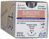 CATALOGO PRODOTTI suture Surgicryl Monofast monofilamento viola polyglecaprone riassorbibile 16100117 HR17 17MM AGO TONDO EP1 USP5/0 45 CM 12 2,60 16150122 HR22 22MM AGO TONDO EP1.