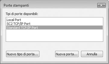 automatica)"selezionata. Se si installa il driver di stampante mediante "Installazione personalizzata" con "IPP" selezionato, viene aggiunto [SC-Print2005 Port].