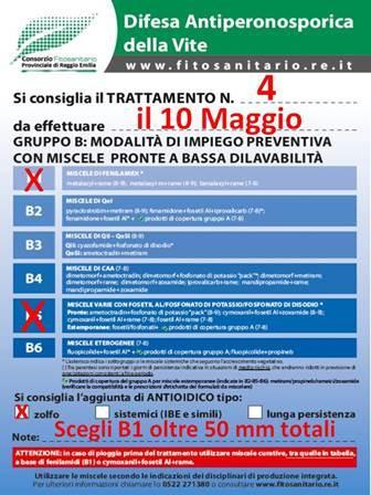 L aggiornamento in tempo reale, sulla tempistica dei trattamenti da effettuare e sulle tipologie di prodotti (modalità d impiego) è consultabile sul sito http://www.fitosanitario.re.it/ o attraverso i manifesti dislocati in diversi punti di affissione della provincia (cantine, caseifici, bar, Comuni ed altri luoghi).