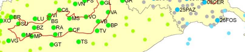 48 stazioni di misura: - 28 stazioni Regione VENETO - ARPAV - 20 stazioni