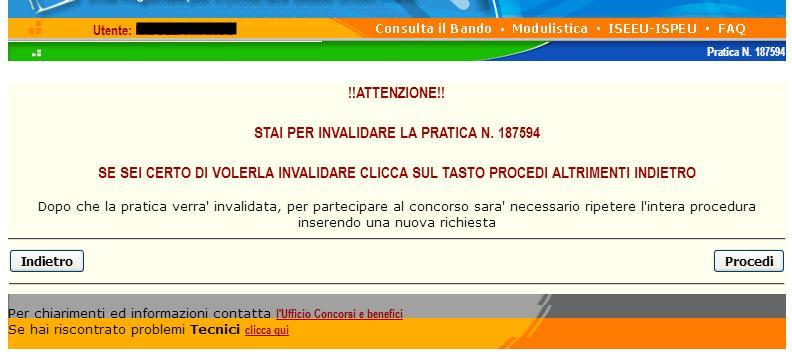 ANNULLAMENTO PRATICA 1. Cliccare sul pulsante Annulla pratica ; 2. Leggere le avvertenze; 3.