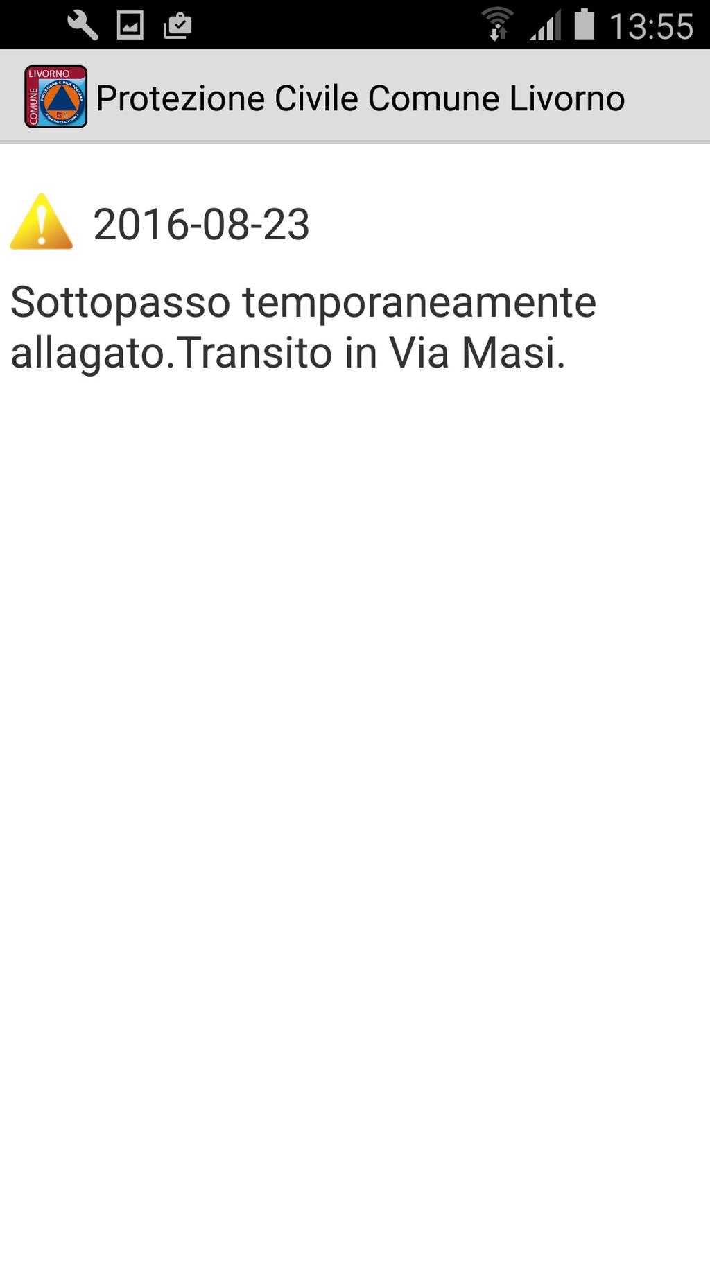 La lista delle notifiche consente di avere un quadro delle notifiche ancora in essere: toccando su una di esse si viene riportati alla mappa nella posizione