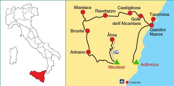 Visiterete Taormina, la perla dello Jonio, le città di Randazzo, Castiglione di Sicilia e Acireale, città barocca.