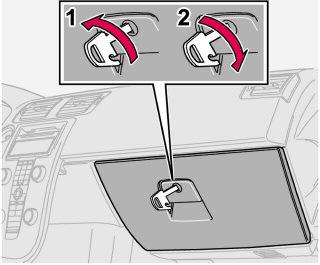 Bloccaggio del cassetto portaoggetti Con il pulsante di bloccaggio presso la maniglia di apertura della portiera si possono bloccare o sbloccare contemporaneamente le portiere e il baule.