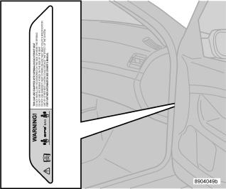 01 Sicurezza Sicurezza dei bambini 01 Posizionamento dell etichetta dell airbag nell apertura