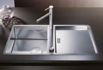 BLANCO JARON XL 6 S-IF Acciaio Inox 18/10 LAVELLI INOX L arte della simmetria Lavello dalle linee morbide e pulite Vasca ampia adatta a qualsiasi tipo di stoviglie Fascia miscelatore centrale