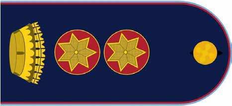 018 Gradi tubolari per Commissario Capo Comandante (1 corona + 1 stella con robbio rosso) - plastica 24.10.