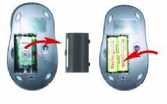 Impostare il canale di frequenza (L) del mouse su 1 o 2 (il canale di frequenza per il mouse e il ricevitore deve essere lo stesso).