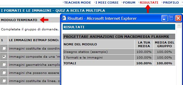 La finestra verrà aggiornata e compare la scritta: Il modulo non è ancora stato valutato dal docente.