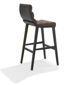 sgabello con schienale tappezzato avanti e dietro - imbottitura dritta barstool with back all upholstered -