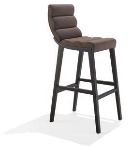 barstool with back upholstered in front and wood at sight on the back - wave upholstering SG_820 sgabello con