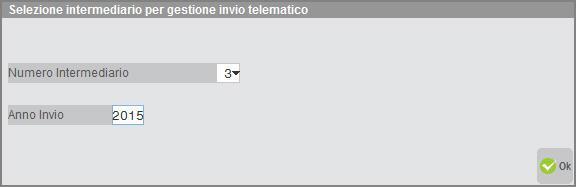 INVIO TELEMATICO All ingresso nella funzione, occorre indicare: Numero dell intermediario incaricato dell invio: dovrà essere lo stesso indicato a pagina 3 nella sezione Impegno alla presentazione