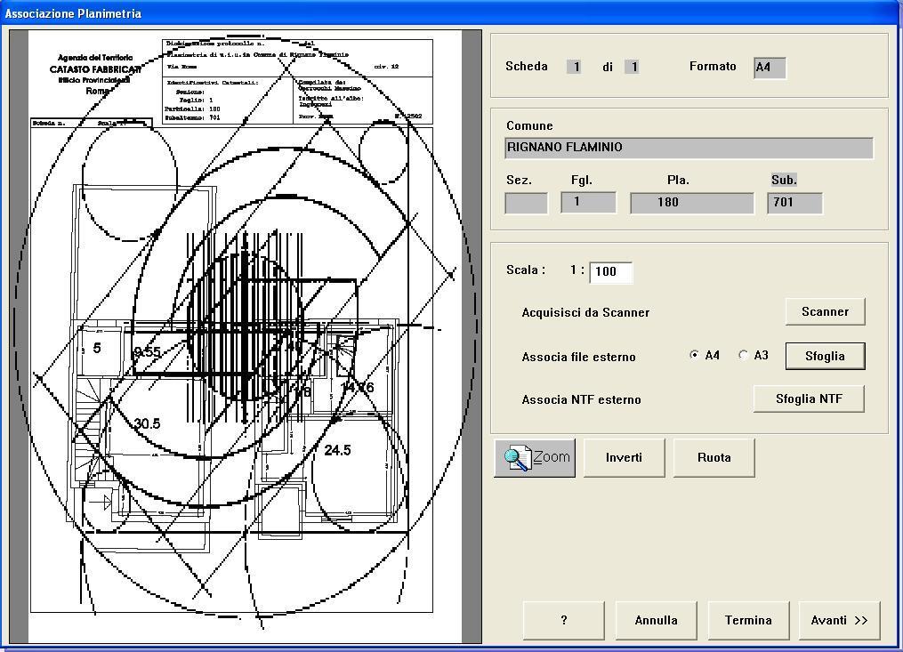 Associata la planimetria selezionare Termina per proseguire.