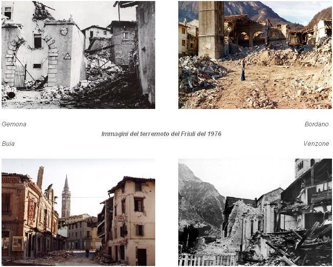 Rischio sismico Gli eventi sismici Gli eventi più forti che hanno colpito la nostra regione negli ultimi decenni sono, il terremoto del Friuli del 6 maggio 1976 (M = 6.