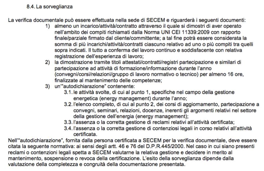 Procedura di certificazione