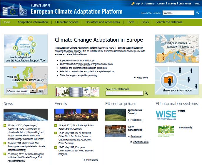 European Climate Adaptation Platform (Climate-ADAPT) http://climate-adapt.eea.europa.