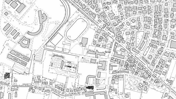 Rappresentazione matriciale del contenuto di una cartografia raster Ingrandimento della zona contornata dal rettangolo in cui si evidenzia