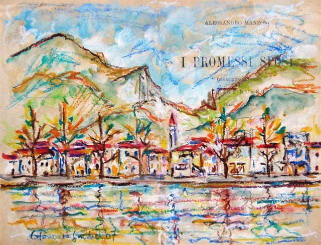 Lecco Cm 27X21 Tempera acquerellata