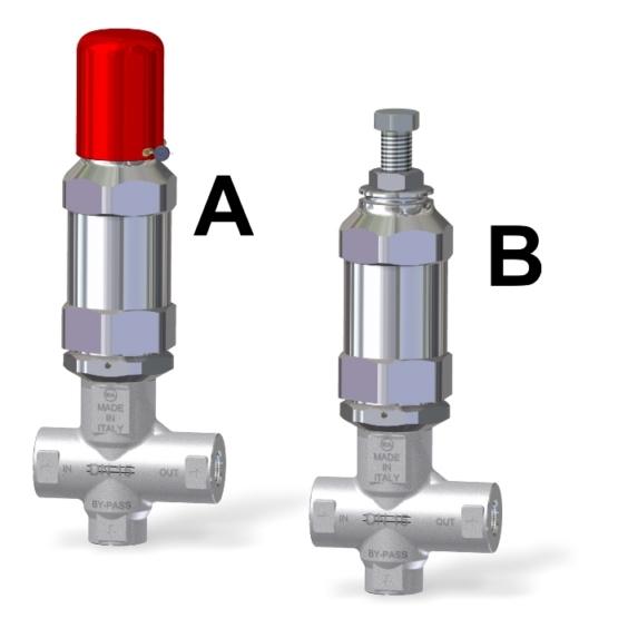 00 310-31 4500 350-35 4900 A 1518 53,54 1 Possibilità di blocco della taratura Portata Nominale 80 l/min 21 USGpm G 1/2 F Bypass G 3/8 F Le valvole sono fornite NON TARATE.