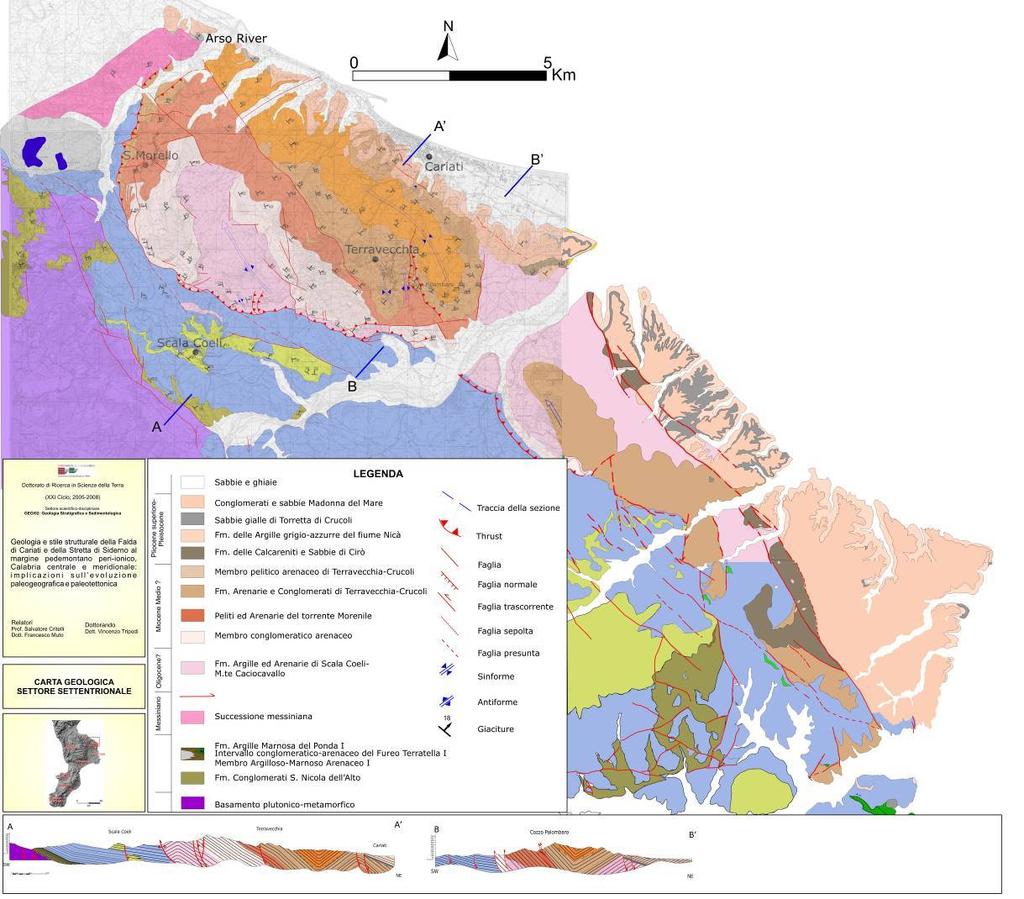 CAPITOLO IV -Stratigrafia e rilevamento geologico 4.1 Settore settentrionale L area oggetto di studio si colloca all interno del Bacino di Foreland del settrore ionico settentrionale.