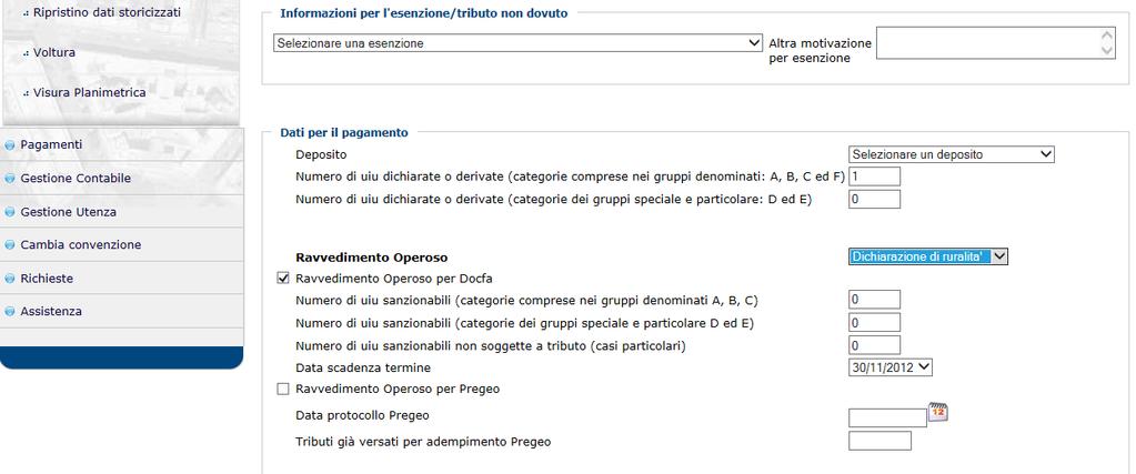 Nel caso di denuncia di fabbricato rurale che possedeva già i requisiti al 30/11/2012,