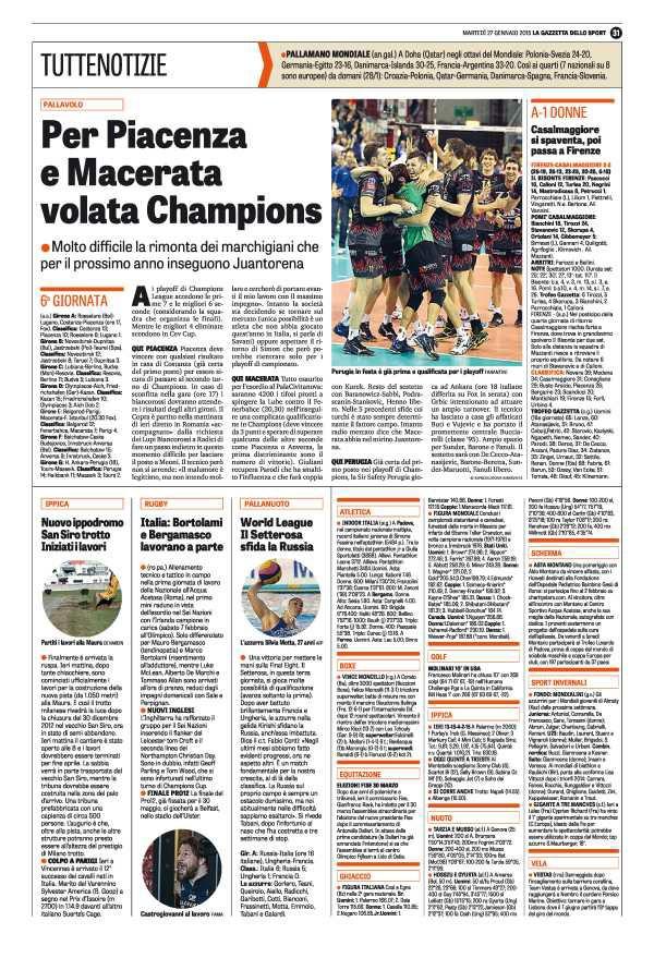 Pagina 31 La Gazzetta dello Sport PALLANUOTO. World League Il Setterosa sfida la Russia Una vittoria per mettere le mani sulla Final Eight.