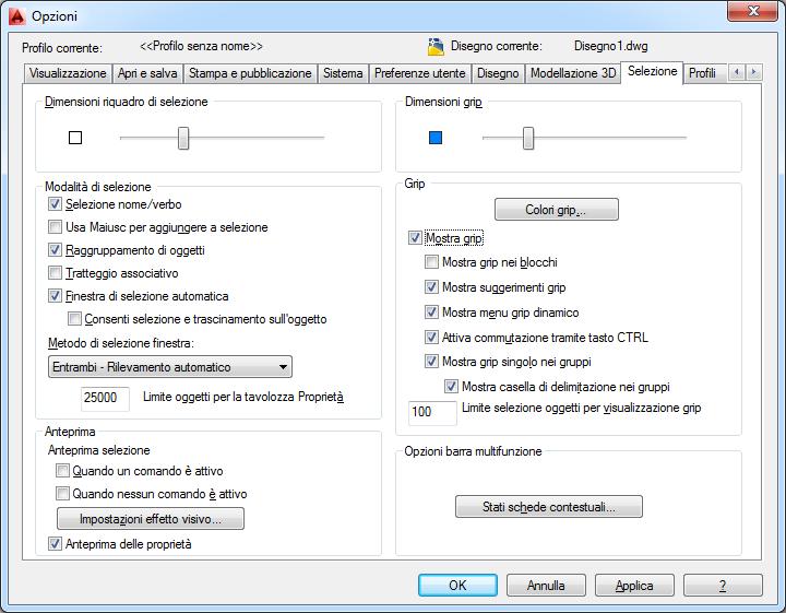 c a p i t o l o 06 2. Passare con il mouse su un grip per visualizzare il menu grip multifunzione (se disponibile) e accedervi, quindi premere il tasto <Ctrl> per scorrere le opzioni disponibili.