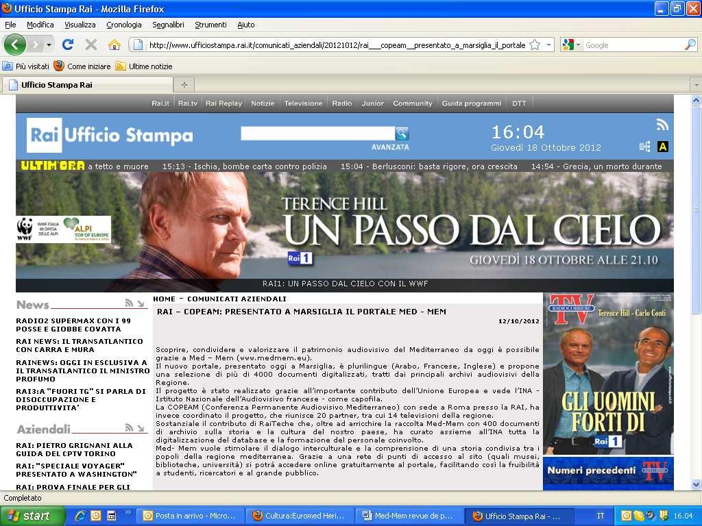 RAI UFFICIO STAMPA http://www.ufficiostampa.rai.it/comunicati_aziendali/20121012/rai copeam prese ntato_a_marsiglia_il_portale_med mem.
