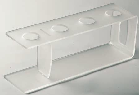 Reggi Coni da banco - plexiglass satinato Table cones stand - Glazed plexiglass Cod. AG02206 24x8cm - h11cm - 2 fori / holes Ø3,5cm Cod.